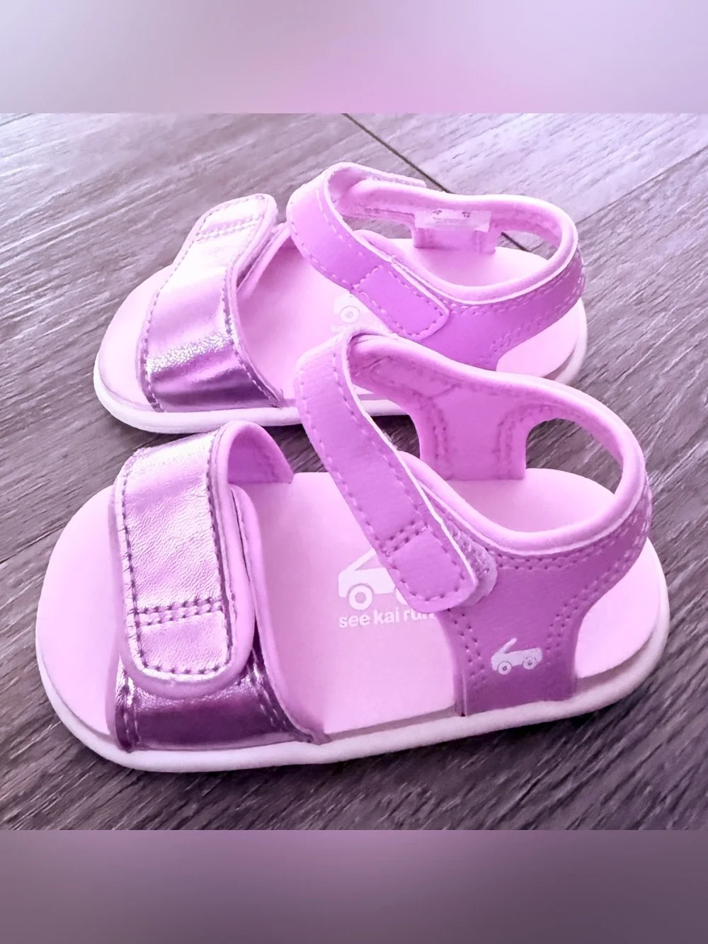 Girls' Pink Metallic Strap Sandals - Kids
